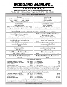 Menu prices provide certainty for Woodard Marine’s customers, while also giving the company a 5 percent margin to cover minor additional repairs that can be done on the spot.
